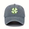 Four Leaf Clover Polka Dot Baseball Cap Adjustable Polyester Casual Outdoor Hat Unisex
