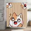 Cute Cartoon Cat Shower Curtain Waterproof and Machine Washable Home Decor 180x180cm