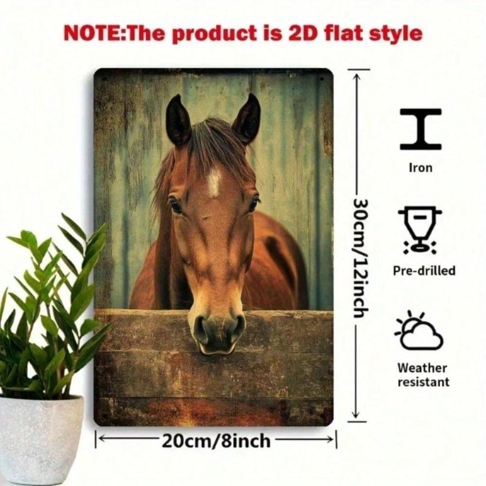Vintage Horse Metal Poster, Wall Decor for Barn & Home