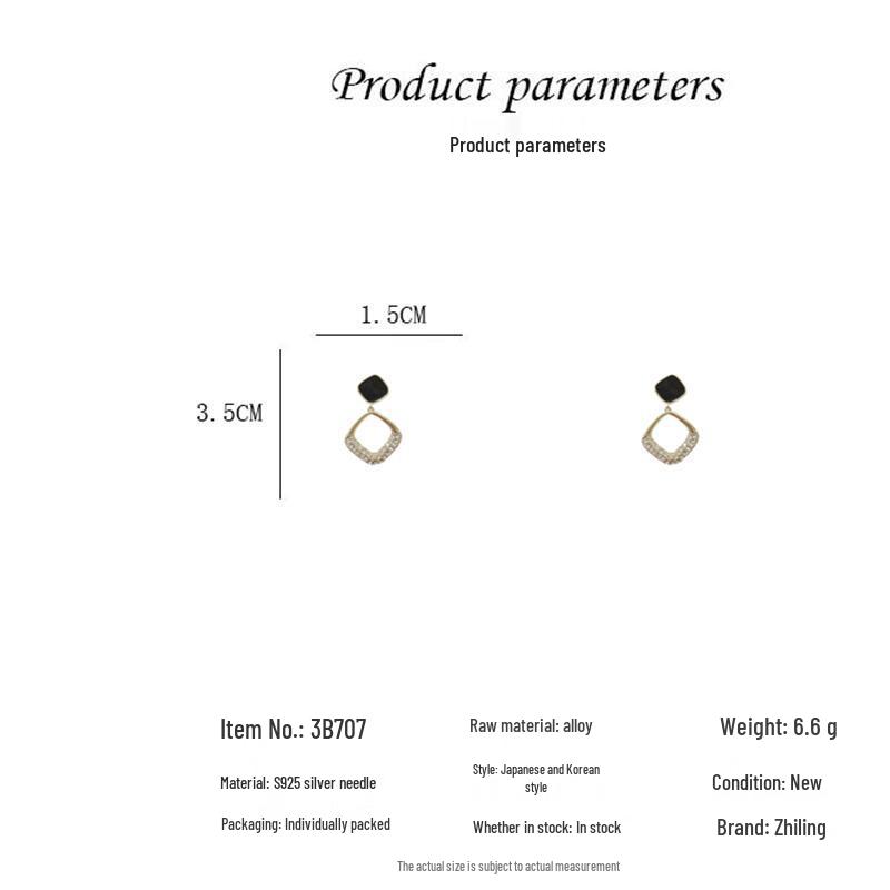 Boucles d'oreilles Clous Géométriques losange Cristal Argent S925 – Haut de Gamme, Design Inspiré des Célébrités d'Internet