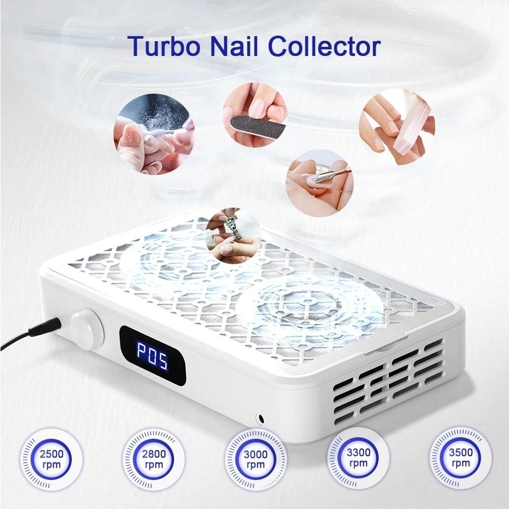 Professional Vacuum Cleaner Double Turbine Two Fans Nail Dust Collector Brushless Motor Strong Suction Professional Nail Vacuum