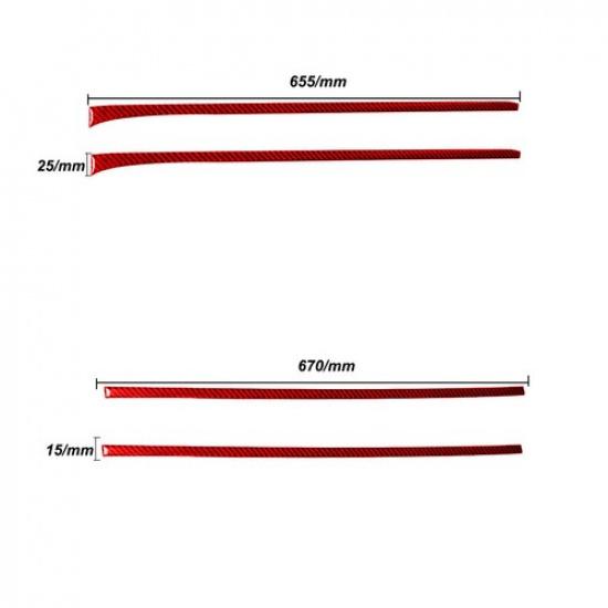 4Pcs For Subaru Forester 2005-08 Red Carbon Fiber Interior Door Panel Cover Trim