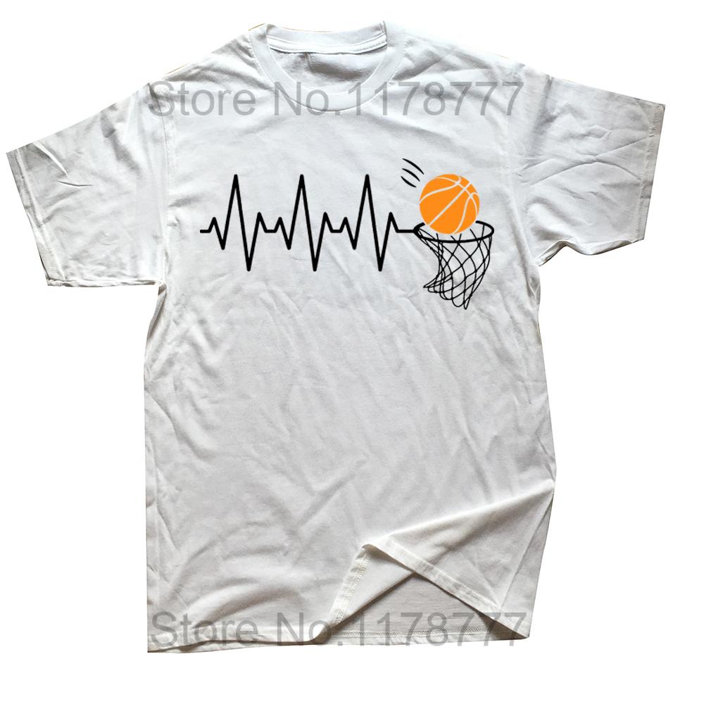 Basketball Heartbeat Lover Funny Novelty T Shirts Summer Basketball Game Board Short Sleeve Birthday Gifts Tshirt Mens Clothing