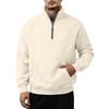 Men's Quarter-Zip Stand Collar Sweatshirt with Pocket, Casual Long Sleeve Pullover for Fall