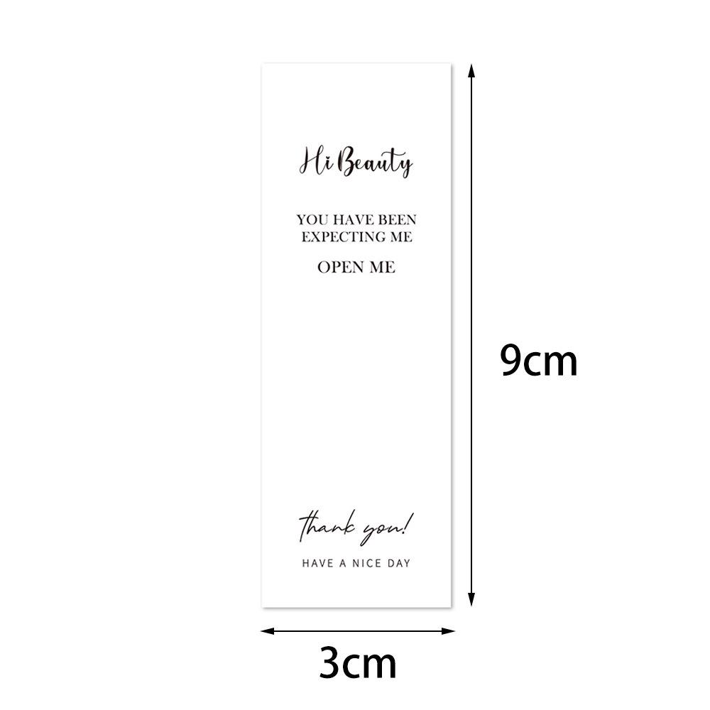 White Rectangular Adhesive Stickers for Gift Box Sealing - 100 Sheets/Roll