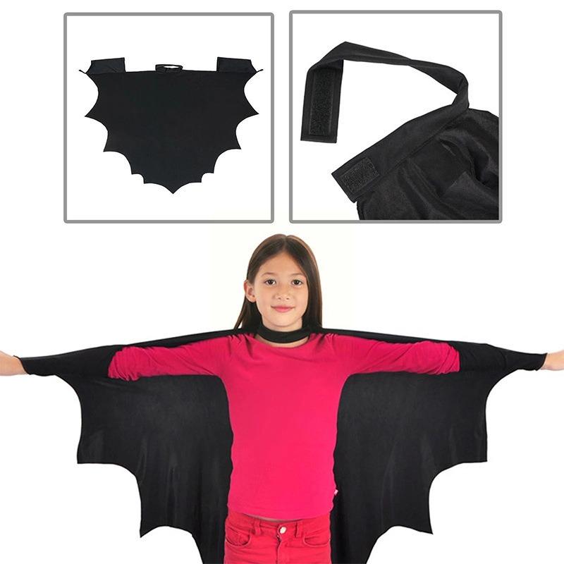 Halloween cape bat-shaped children's cape onesie Catwoman black cape with eye mask set