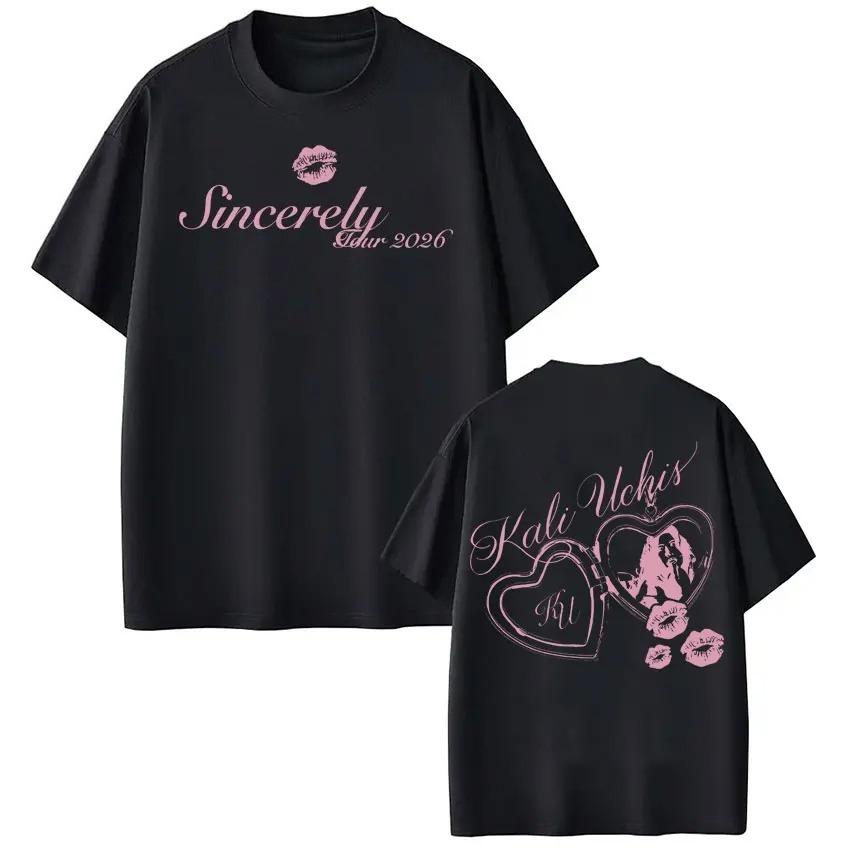 

KALI UCHIS Sincerely Tour 2026 Print Tshirt Unisex Women Fashion Oversized Tshirts Summer Harajuku Casual TShirts Streetwear Y2K S