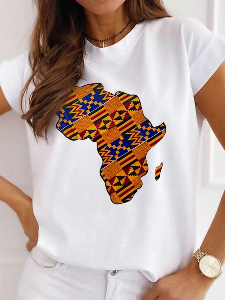 New African Funny Streetwear Fashion Girls TShirts Harajuku White Clothing Short Sleeve Summer Tees Casual FeUnisex ONeck Tops