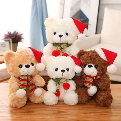 Weihnachtsmütze Niedlicher Teddybär Plüschtiere Stofftier Weich Kinder Geburtstag Weihnachtsgeschenke Heim Party Dekoration Zubehör Kindergeschenke