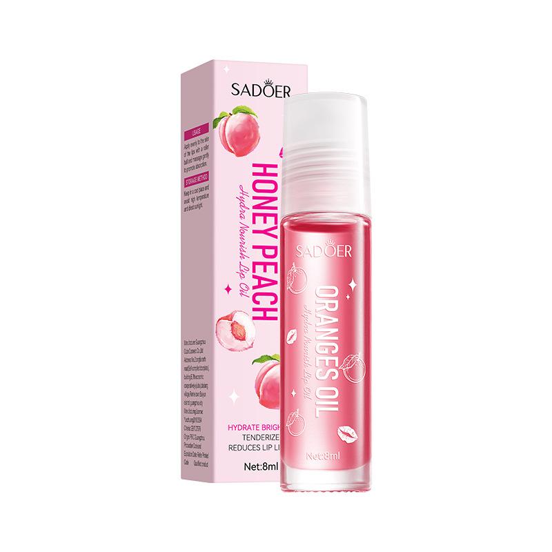 Peach Orange Strawberry Lip Oil, Autumn and Winter Moisturizing Lip Balm