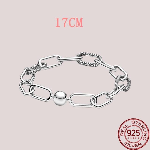 925 Sterling Silver Snake Chain Bracelets Charm Pendientes Mujer 925 Original Bracelet For Women Fine Jewelry Clasp Bangle Gift
