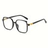 2pcs/4pcs Women'S Stylish Flat Glasses Retro Decorative Eyewear Vintage Square Full-Frame Non-Prescription Clear Lenses