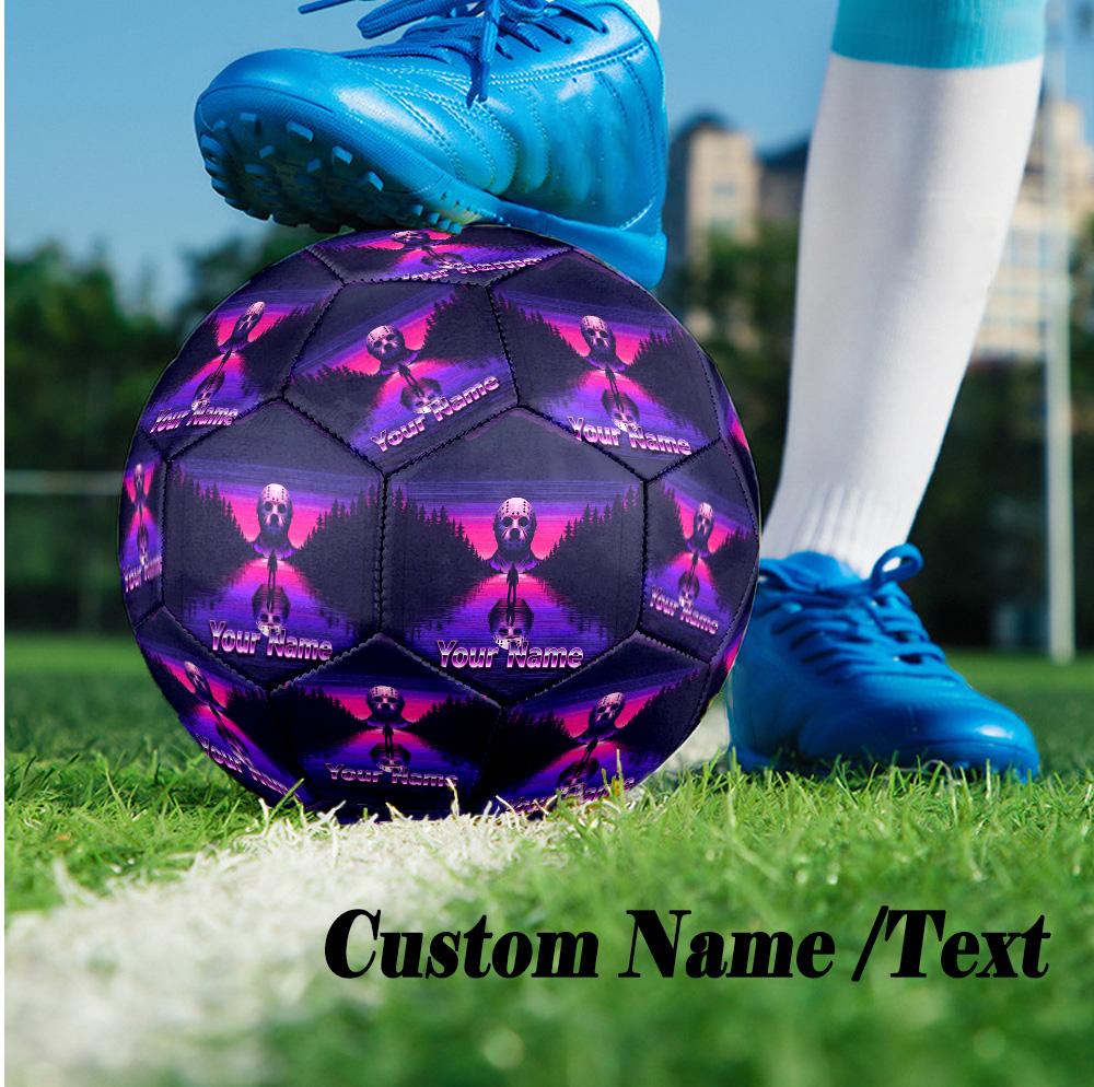 Custom Text Size 5 Soccer Ball, Standard Match Football For OutdoorFriday the 13th Jason Voorhees