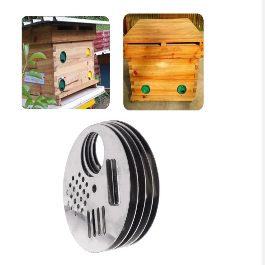 Bee Hive Door Vent Stainless Steel Entry Gate Beekeeping Equipment Rotating Disc for Nucleus Mini Hive Box