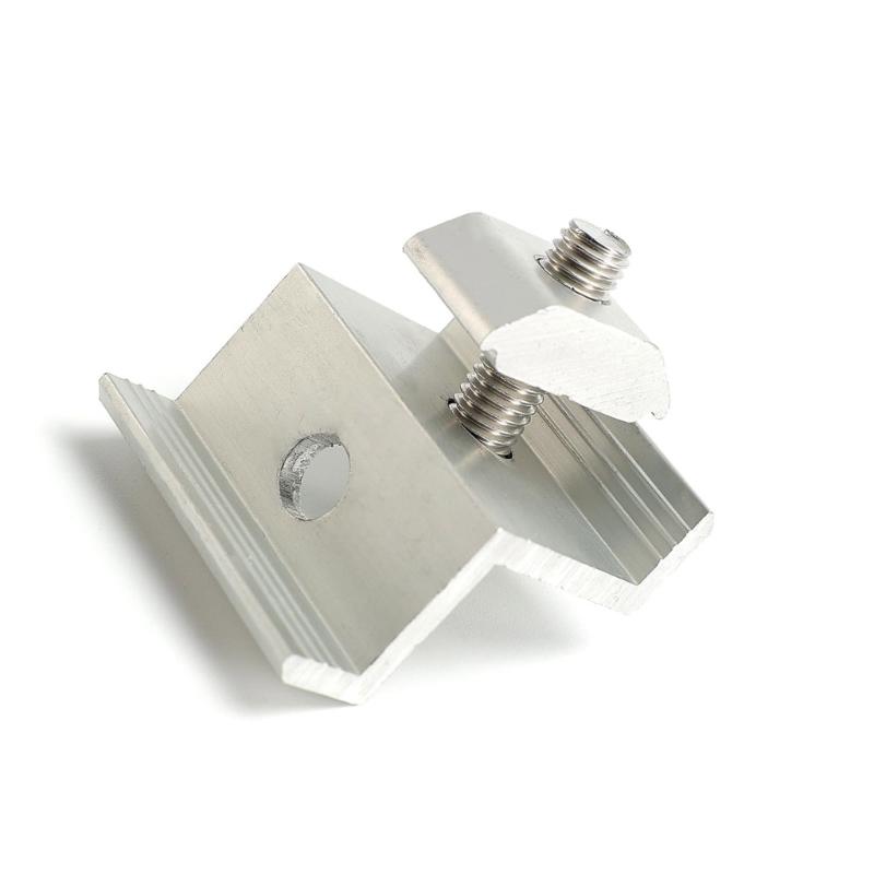 Aluminum Solar Panel End Clamps with Not Slip Grooves Roof Mount Solar Brackets for 30 to 35mm Frame Cabin Marine