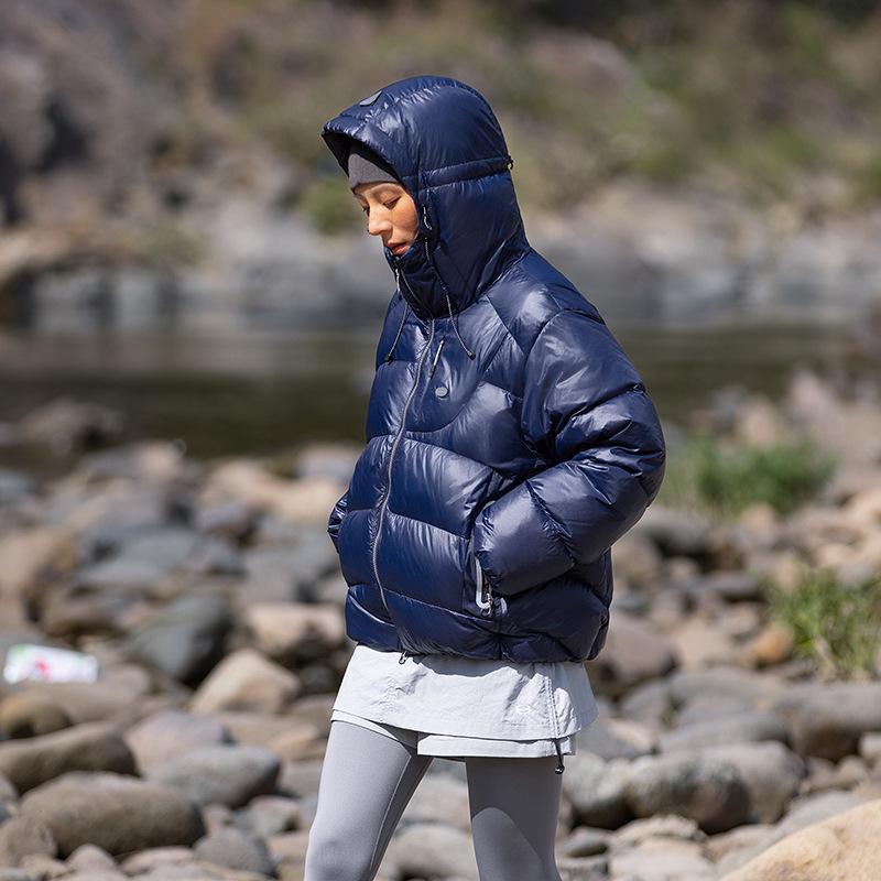 Men's Trendy Windproof Packable 90% Down Feather Puffer Jacket with Velcro Closure