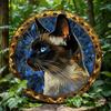 Siamese Cat Metal Tin Wall Art Decor Home Office Gift Room Halloween