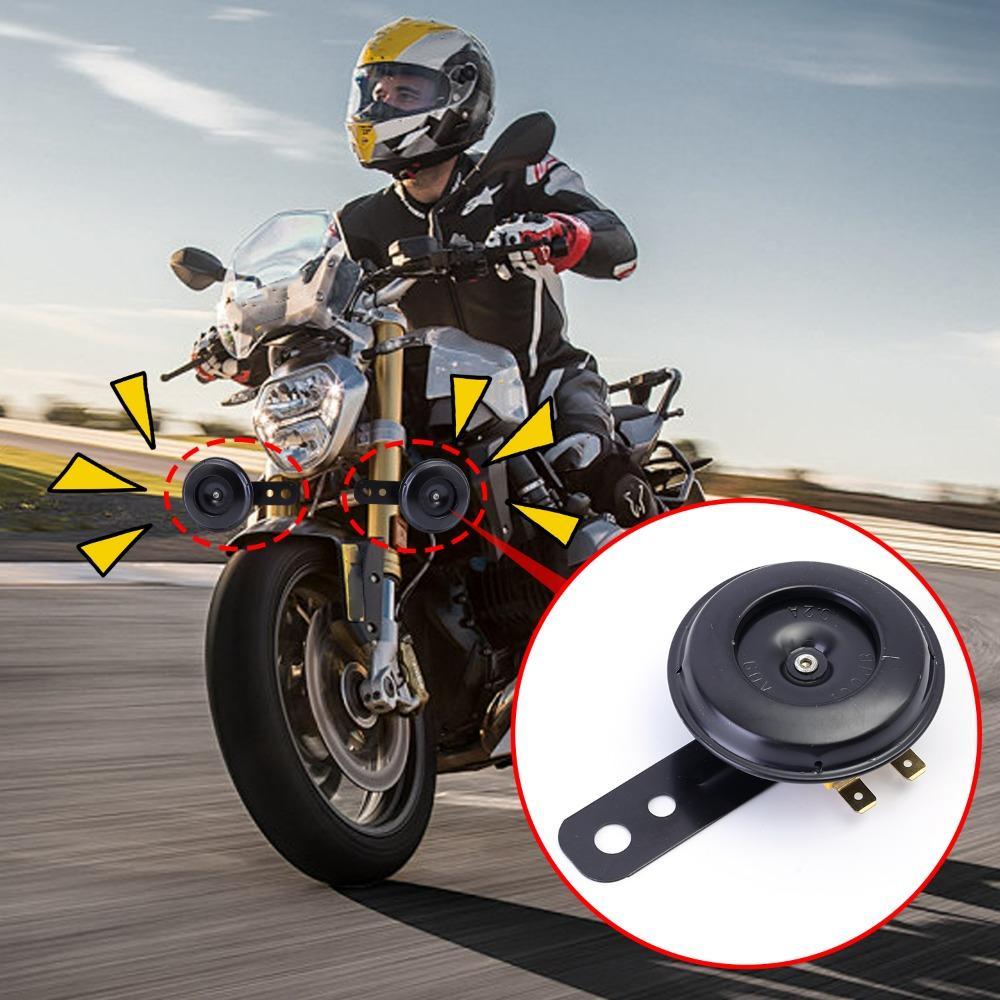 Universal Motorcycle Electric Horn 12/48/60V 105dB Loud Waterproof Round Speaker for Scooter Dirt Bike Motocross Accessories