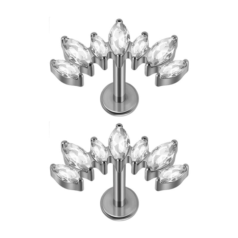 

Elegant Curved T Shape Threaded Earring For Cartilage Piercing Craft Of Alloy Portable Body Jewelry