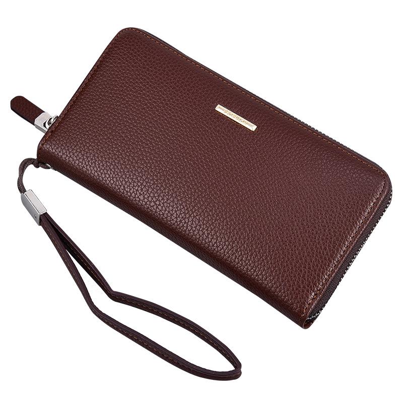 Herren Lange Geldbörse Business Casual Reißverschluss Multifunktionale Großraum-Mehrkarten-Handtasche