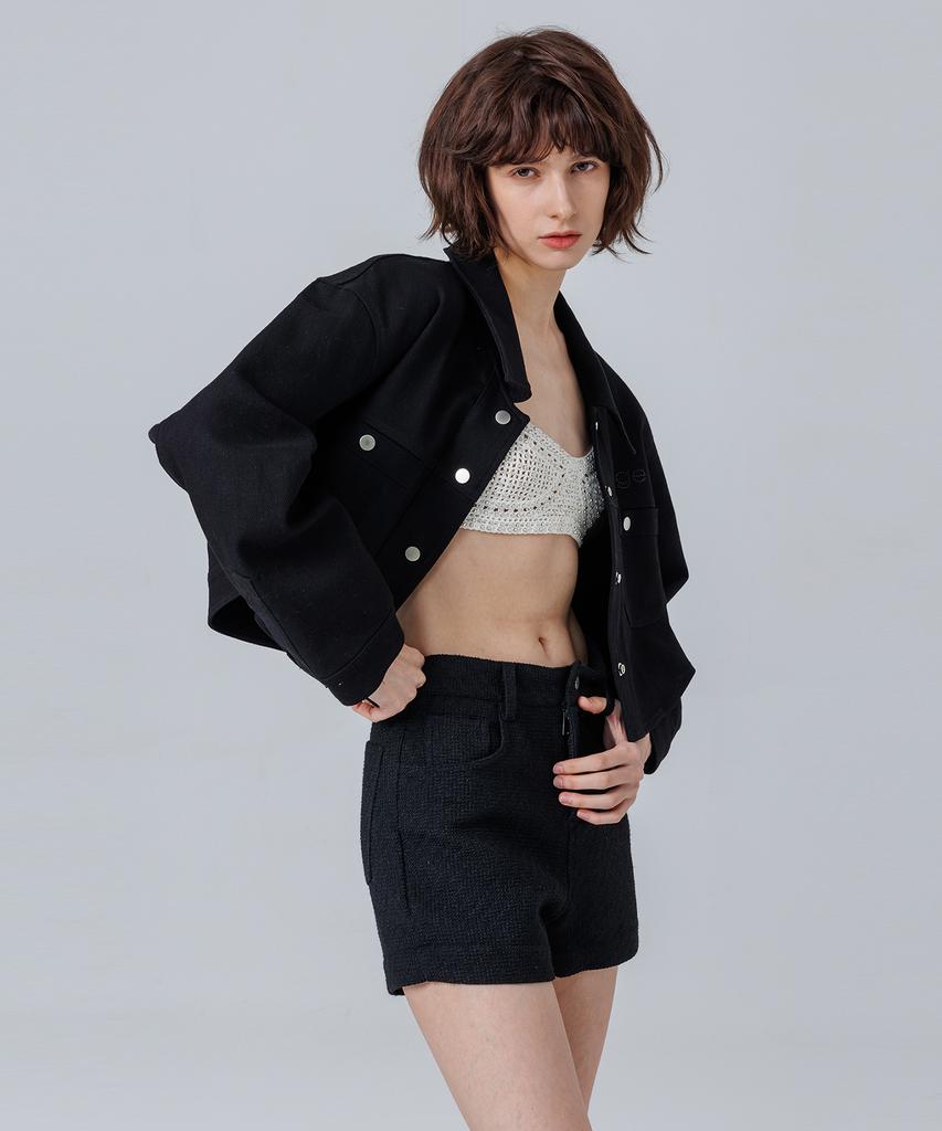 PAGE Tweed Shorts_Black