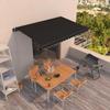 Sun Protection - MAISON EXCLUSIVE - Manual Retractable Awning - 400x350 Cm - Anthracite - Aluminium/PU