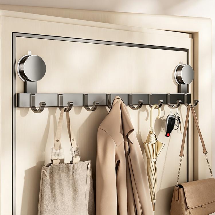 No-drill Door Back Vacuum Suction Cup Hooks Storage Rack