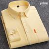 Men's Oxford Long-Sleeve Button-Down Shirt - Business Casual, Solid Color Versatile Cardigan