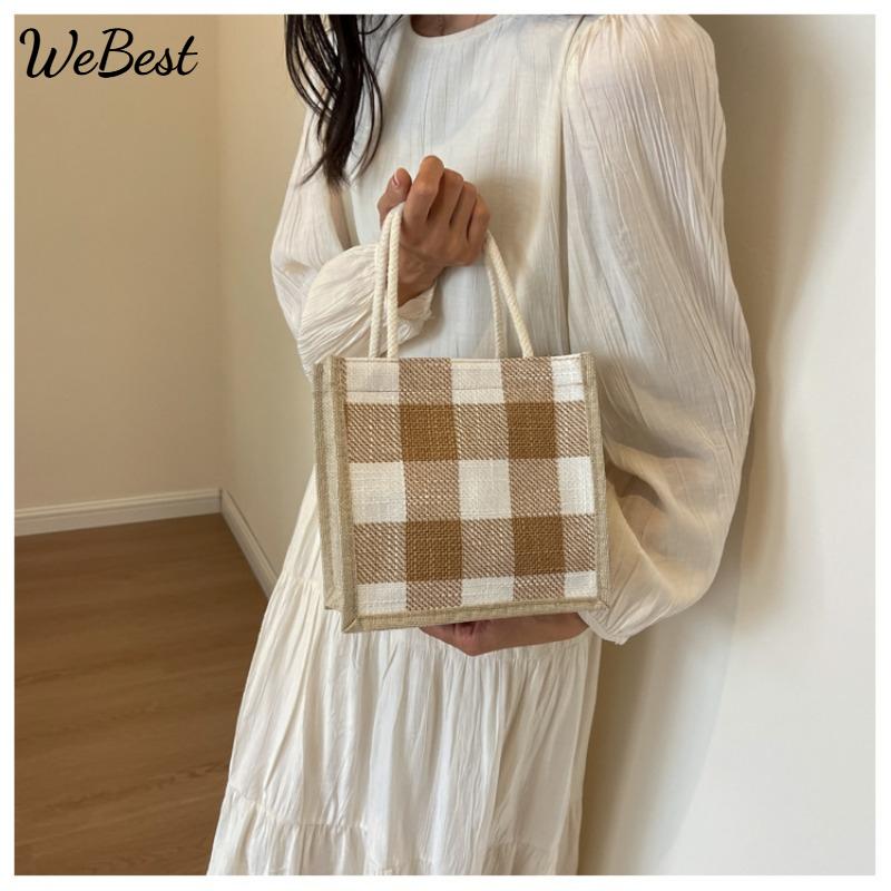 

Versatile Retro Linen Shopping Bag Handbag