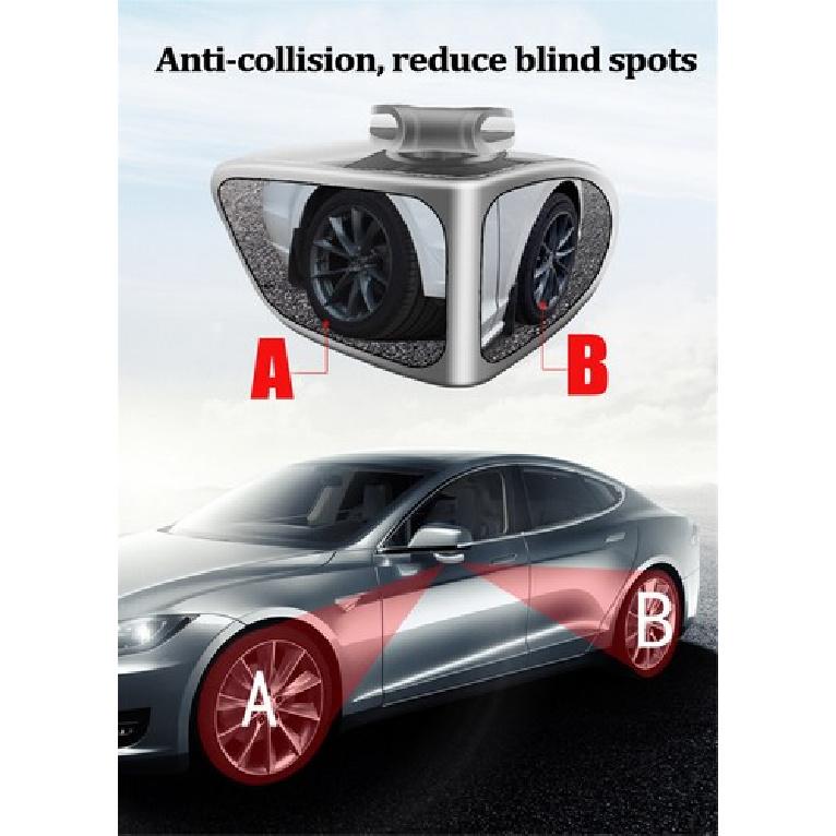 Car Left Driver Convex Mirror Blind Spot Adjustable Angle for Front Rear Wheel