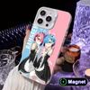 ReZero Rem Ram White Translucent MagSafe Mobile Phone Case for iPhone 17 16 15 14 13 12 11 X XR XS Air Pro Max Plus Cover