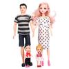 Family Doll Set Lovely Vivid Dad Pregnant Mom Son Daughter Baby Doll Children Toy Birthday Gift