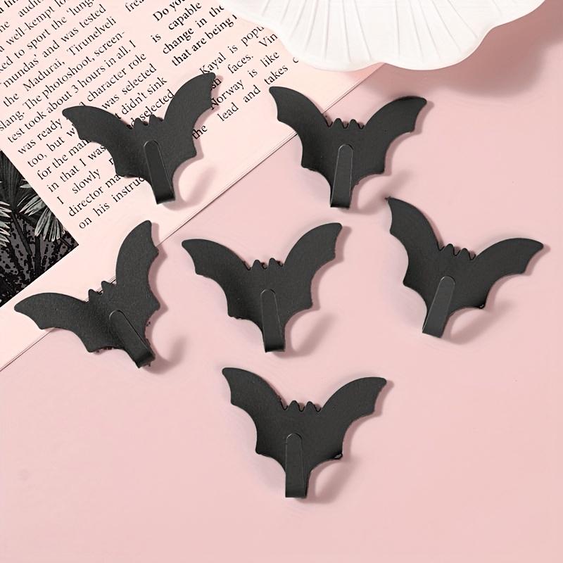 2 szt. Metalowe Haki Nietoperze | Haki Ścienne na Taśmę Klejącą Bez Wiercenia do Łazienki, Kuchni i Garderoby | Idealne na Halloween, Uniwersalne, Dekoracje Jesienne, Zimowe