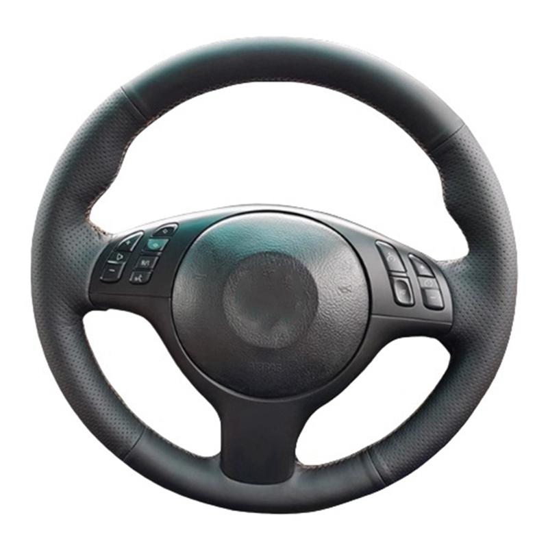 Hand Stitched Microfibre Leather Car Steering Wheel Cover For BMW E46 E39 330i 540i 525i 530i 330Ci M3 2001 2002 2003
