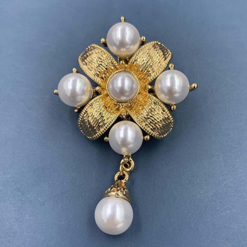 Retro Gold Barock Stern Mond Bogen Tulpe Ginkgo Brosche