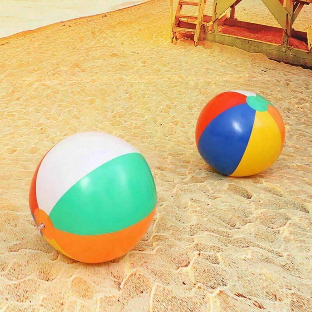 25/30/36cm Inflatable Beach Ball PVC Water Balloons Rainbow-Color Balls Summer Outdoor Beach Swimming Pool Float Swimming Rings