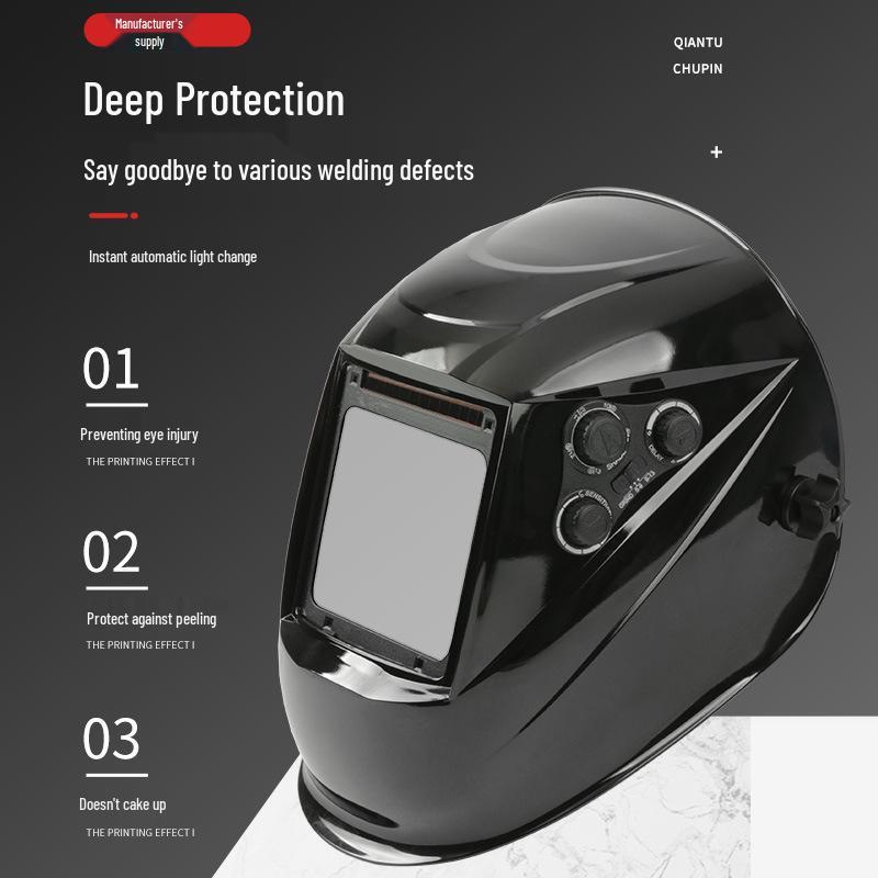 True Color Auto-Darkening Welding Helmet with Large Screen for Argon Arc Safety
