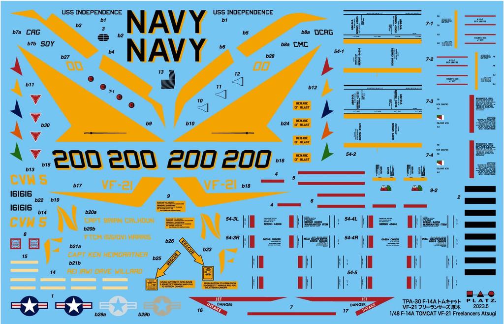 Platz/Italeri 1/48 scale US Navy F-14A Tomcat VF-21 Freelancers Atsugi Air Base Plastic Model TPA-30