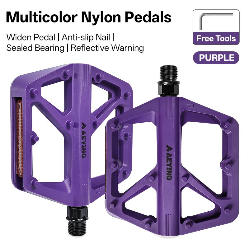 Bicycle Flat Pedals Ultralight MTB Road Bike Flat Pedal Platform Widen Nylon Cycling Footrest Mountain Folding Cycle Pedal Parts 6