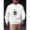 Men's Cartoon Bear Pattern Casual Round Neck Sweatshirt, Soft Breathable Comfortable For Home Or Outings, Plus Size.
