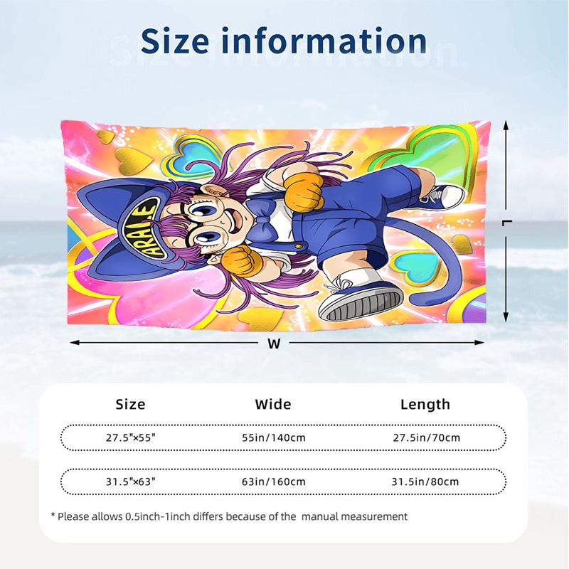 Arale (5) Theme Beach Towel Sand Resistant Soft And Comfortable Suitable For The Pool Camping Yoga And Diving A Travel