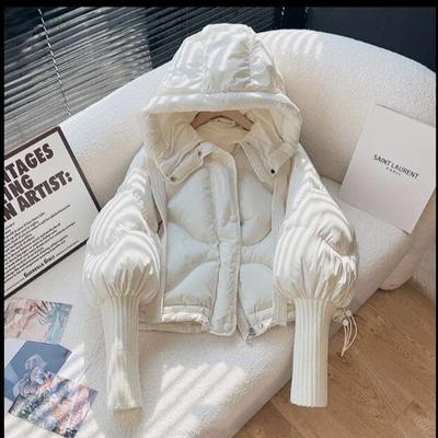 Geacă de iarnă din puf de rață alb, largă, streetwear, pentru femei, hanorac ușor, parka, la modă, călduroasă, scurtă, largă