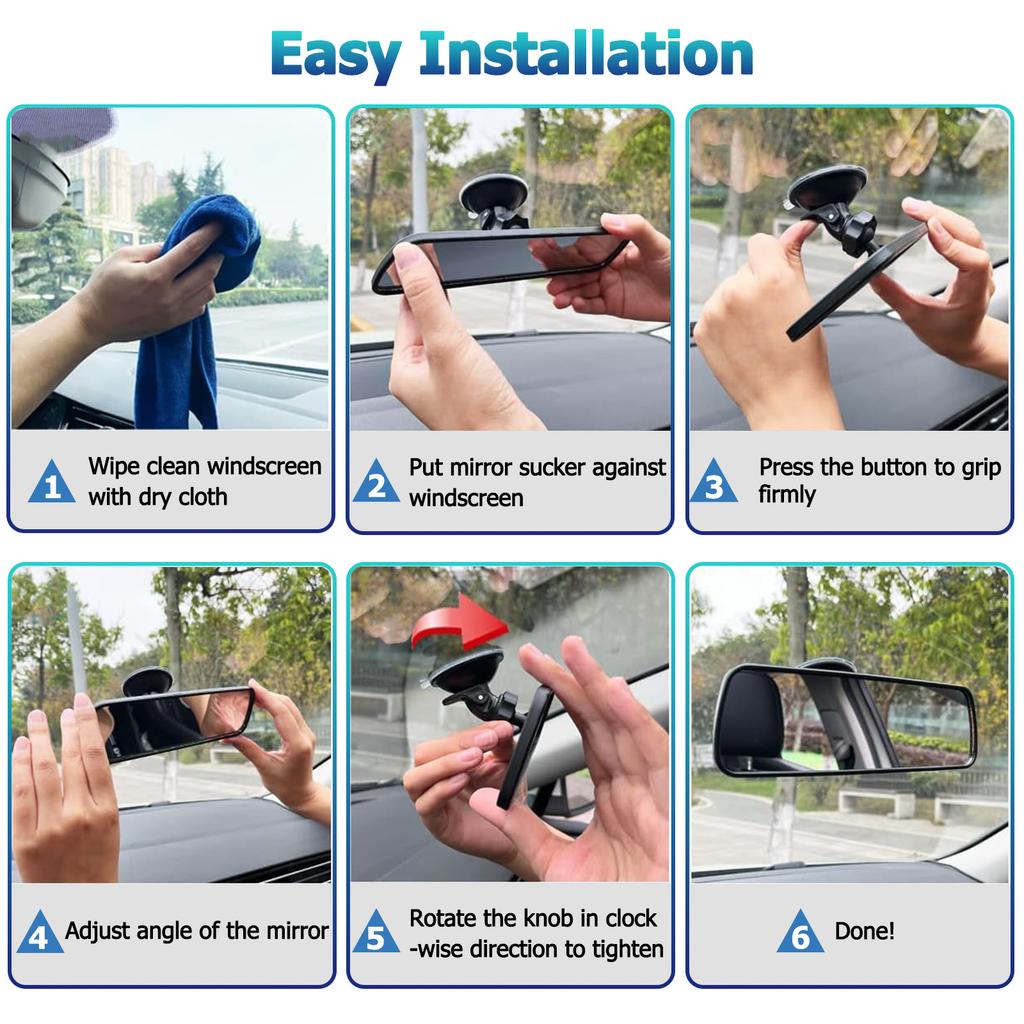 360° vnitřní zpětné zrcátko Nastavitelná přísavka Automobilové nákladní vozidlo Zadní zrcátko Široké Dlouhé zpětné zrcátko Univerzální bezpečnost pro instruktora