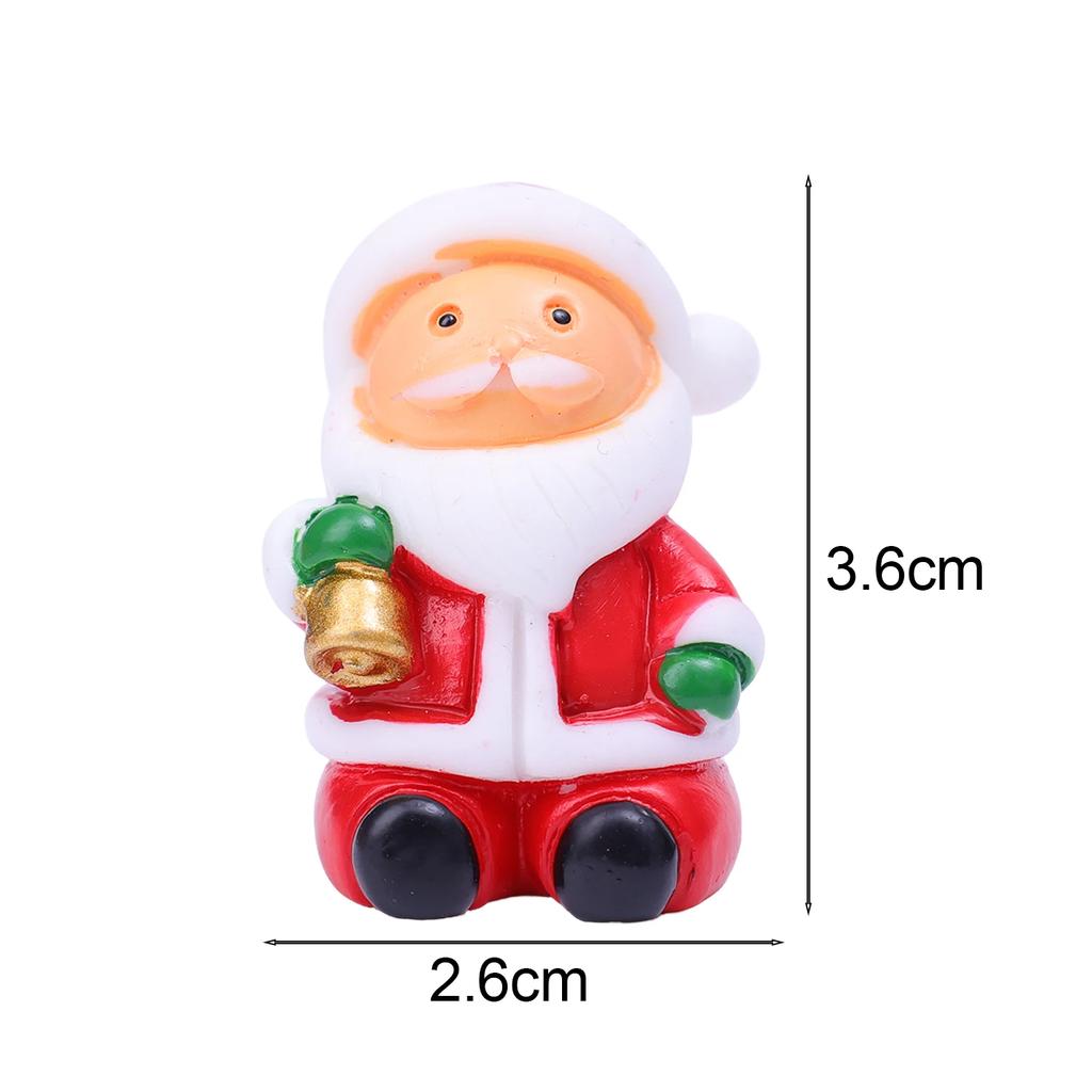 Cute Resin Christmas Ornaments Mini Santa Claus Snowman Elk Micro Landscape Xmas Home Office Miniature Desktop Decoration Supply