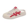 Summer new breathable little white shoes female student versatile half-drag casual net slippers female