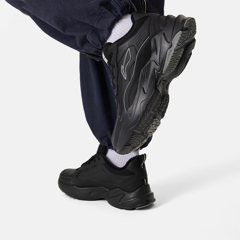 Li Ning Ln Defender Pohodlné Trendy Fleecové Protiskluzové Lehké Nízké Ležérní Boty Pánské Ležérní Boty Černá AGLV281-1