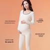 Langsha Women's Maternity Thermal Underwear Set with Built-in Bra Pads, Silk & Wool Blend