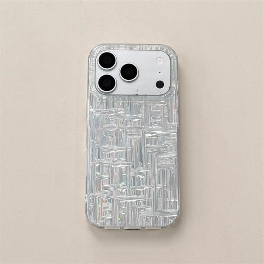 Black Silver Glacier Pattern Double Layer Anti-Fall Phone Case for iPhone 15/14 Pro Max iPhone 15 Pro Max