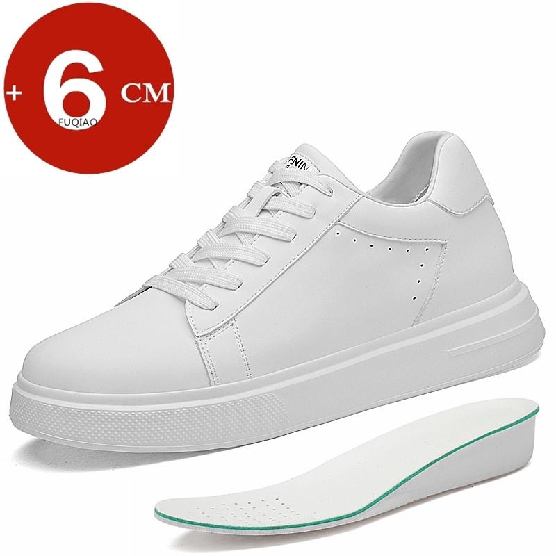 High-end Leather Men Elevator Shoes Soft Trend Business 6CM Invisible Height Increase Sneakers Sports Zapatillas Hombre