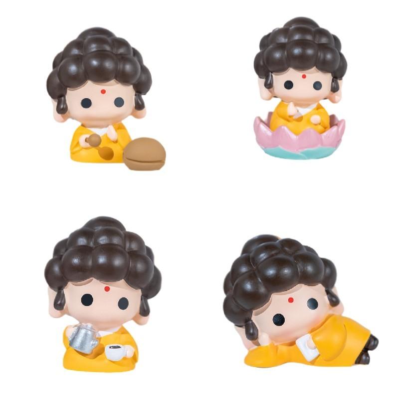 Buddha Cute Bubble Head Statue Ornament Cartoon Desktop Decor Bag Pendant Gift